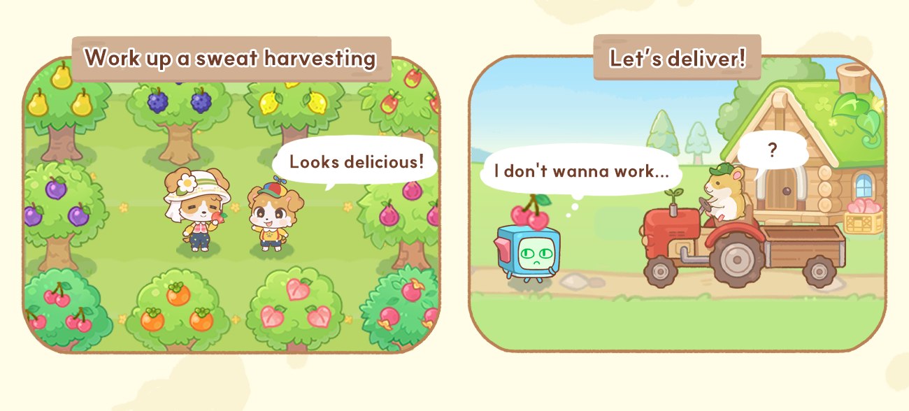 Harvesting fruit in the orchard and getting ready to deliver